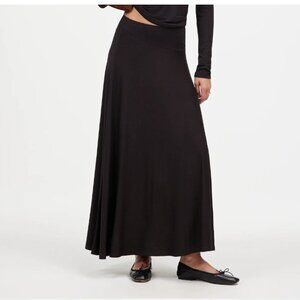 Madewell Womens Jersey Asymmetric-Seam Midi Skirt  NEW Size Small Full Skirt